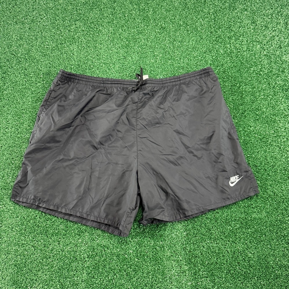 Vintage 90s Nike Men's Activewear Shorts Drawstring Size XL Black Nylon